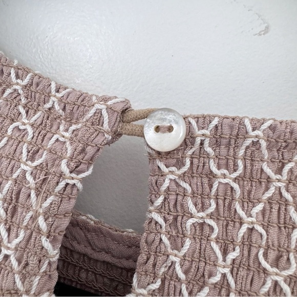 🤎Embroidery Peasant Style Puff Sleeve Blouse ENTRO Brand NWT Size S - Picture 10 of 13